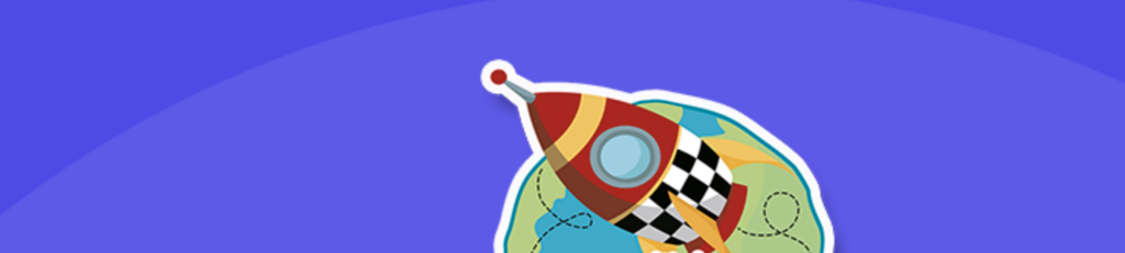Rejsen til en ny planet. Grafik af raket der flyver